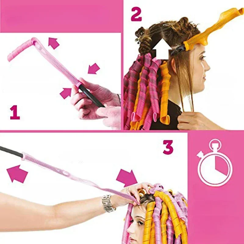 18pcs/set Spiral Hair Curler Heatless Styling Tools Set Non-Damaging Wave Formers Curlers Hair Styling Tools Pro DIY Roller hair styling tool hair curling tools