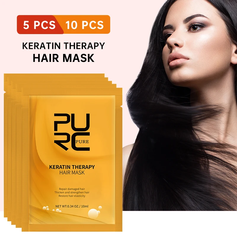 5/10 Pcs Travel Keratin Therapy Hair Mask Frizz Dryness Repair For Hair