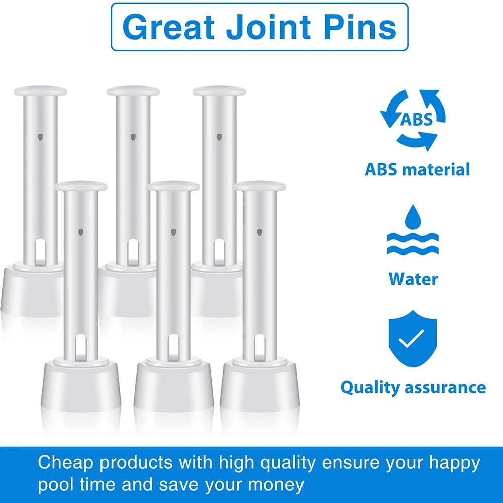 12 Packs Replacement Plastic Pool Joint Pins swimming pool accessory with Rubber Seal for Intex Pool Parts