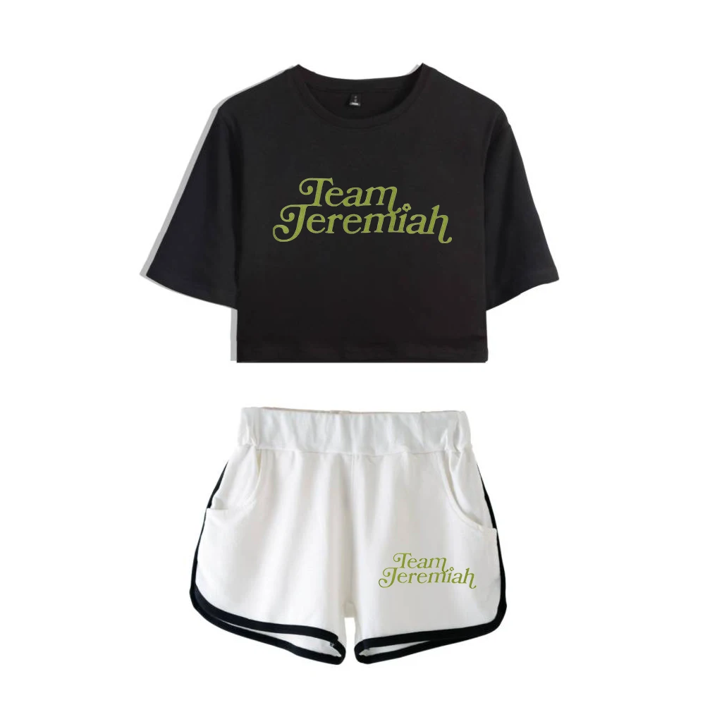 

The Summer I Turned Pretty Season 2 Team Belly Jeremiah Merch Two Piece Set Short Sleeve Crop Top Navel Tee+Shorts Women's Sets