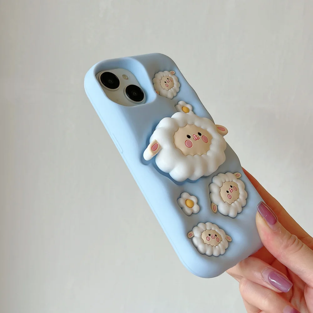 For iPhone 12 13 14 15 16 Pro Max 3D Cute Cartoon Various Soft