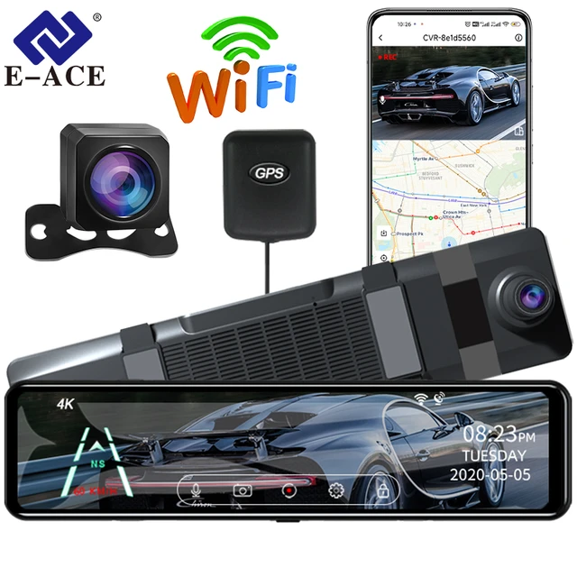 Cámara de salpicadero 4K para coche, videocámara de visión delantera y  trasera para vehículo, WiFi, imagen inversa, DVR - AliExpress