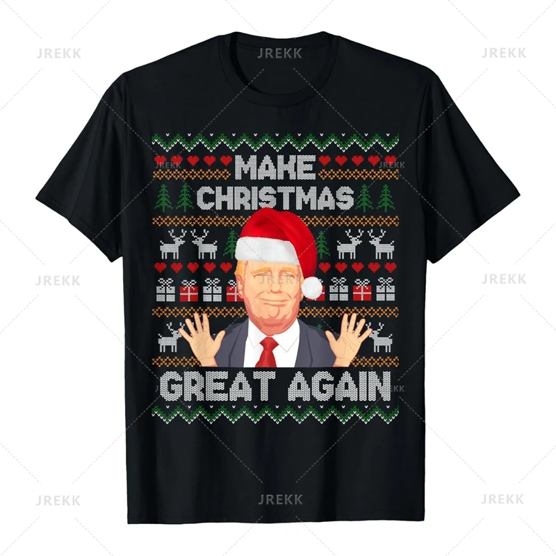 Funny Trump Ugly Christmas T Shirts For Men Make Christmas Great Again Trump T-shirt 3d Printed Round Neck Short Sleeve Tees 3d printed t shirts