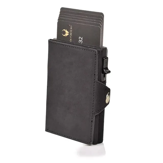 Men Purse Metal Automatic Pop Up Box Purse Multi-card Position Large Capacity Card Clip Portable Moneyclip