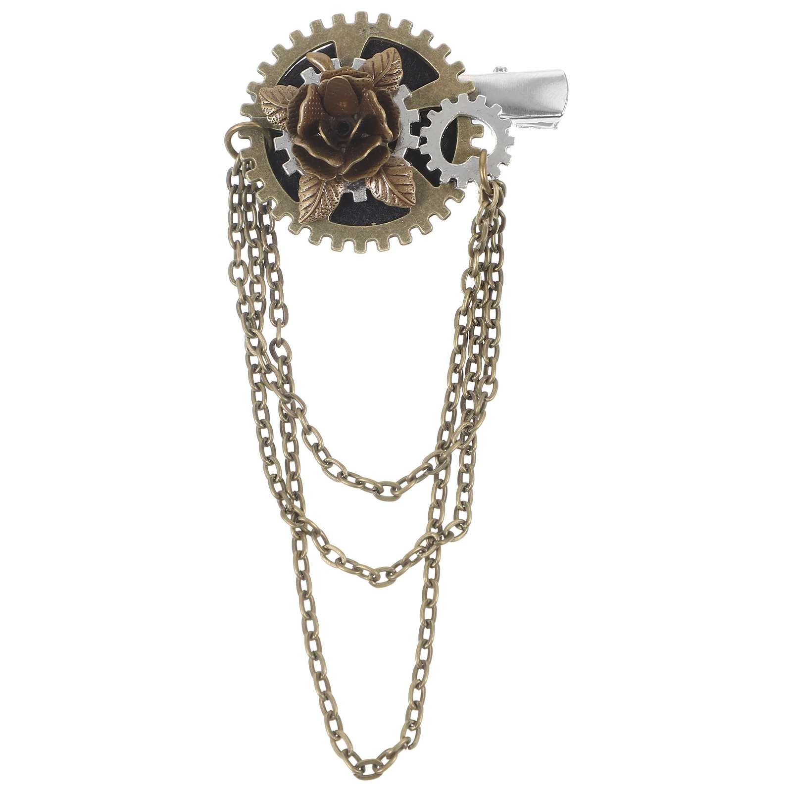 

Punk Hair Clip Vintage Brooch Retro Headdress Steam Punk Cog Wheel Hairpin Dual-use Accessory