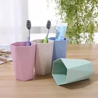 Lamgool Bathroom Plastic Mouthwash Cup Coffee Tea Water Mug Home Travel Simple Solid Color Toothbrush Holder Drinkware Cup 2