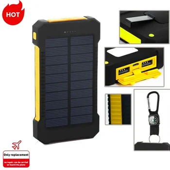 Ricarica rapida 20000mAh Banca di energia solare portatile Batteria esterna Powerbank impermeabile con torcia SOS Poverbank per Xiaomi