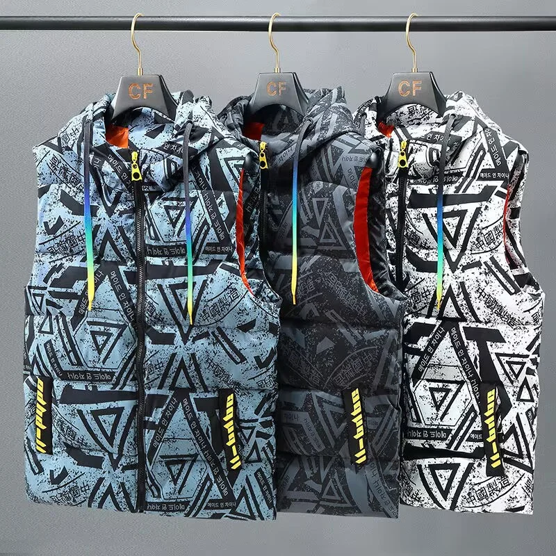 

2. Color Korean down jacket Color men's vest Autumn and winter trend Fashion men's and women's down jacket vest Autumn and winte