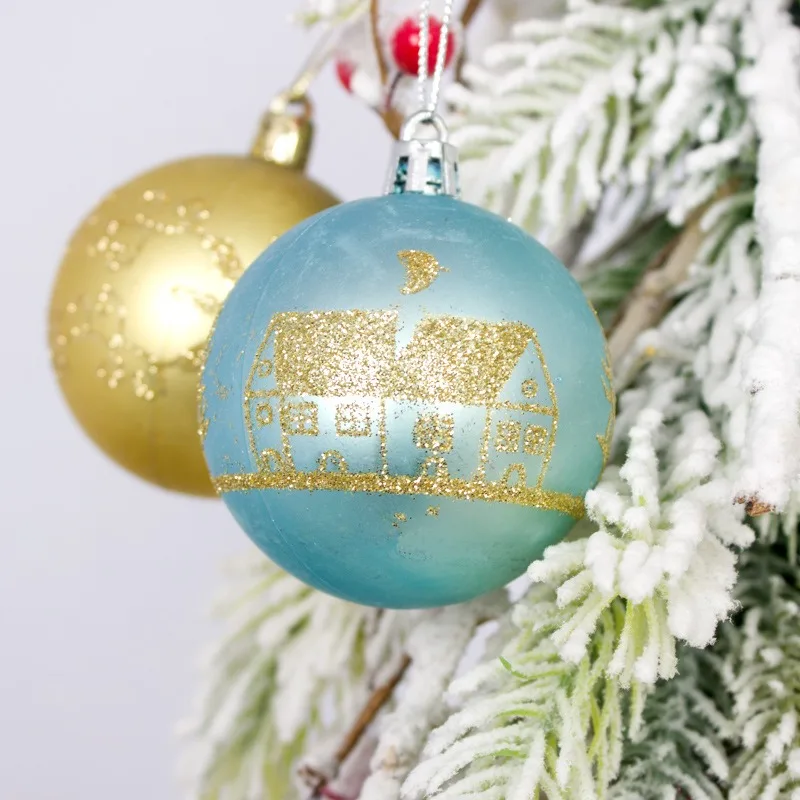 6Pcs Christmas Tree Ornaments 6CM Christmas Balls Hanging Pendants Home Party Decor