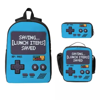 Video Game Console Gamer Kids Backpack Lunch Box Pen Bags for Boys Girls Backpacks School bag Bookbag Set 1