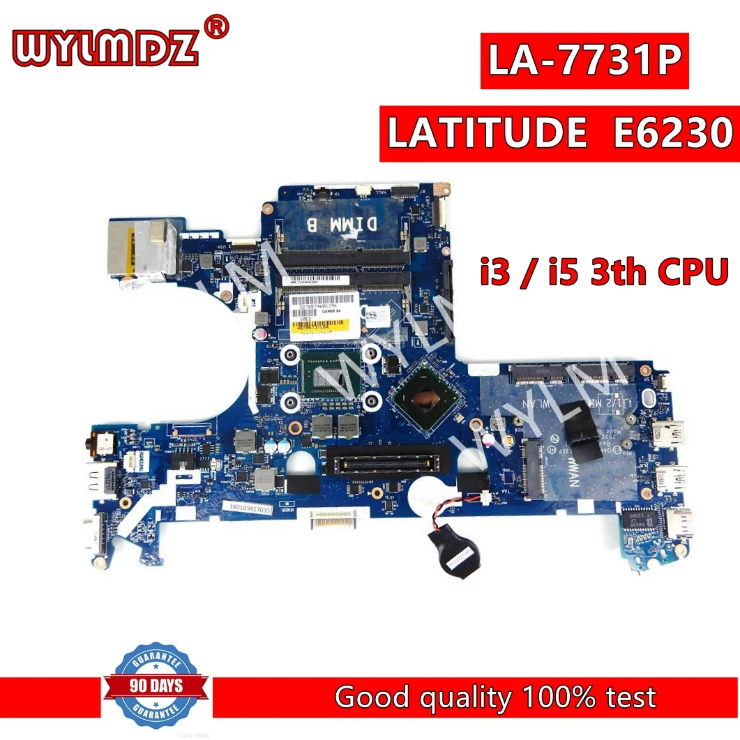 Laptop Motherboard para Dell La7731p I53320 I7-3540m Cpu Mainboard Latitude E6230 cn 0h4yt6 H4yt6 100 de Trabalho