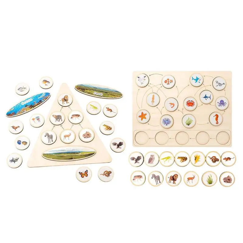 

Food Chain Puzzle Montessori Wooden Puzzle Games Food Chain Puzzle Nature Animal Puzzle Toys For Kids Cognitive Puzzle