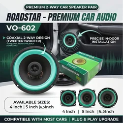 Universal HiFi Car Stereo Coaxial Speakers - Full Range Automotive Audio Subwoofers - 5 Inch