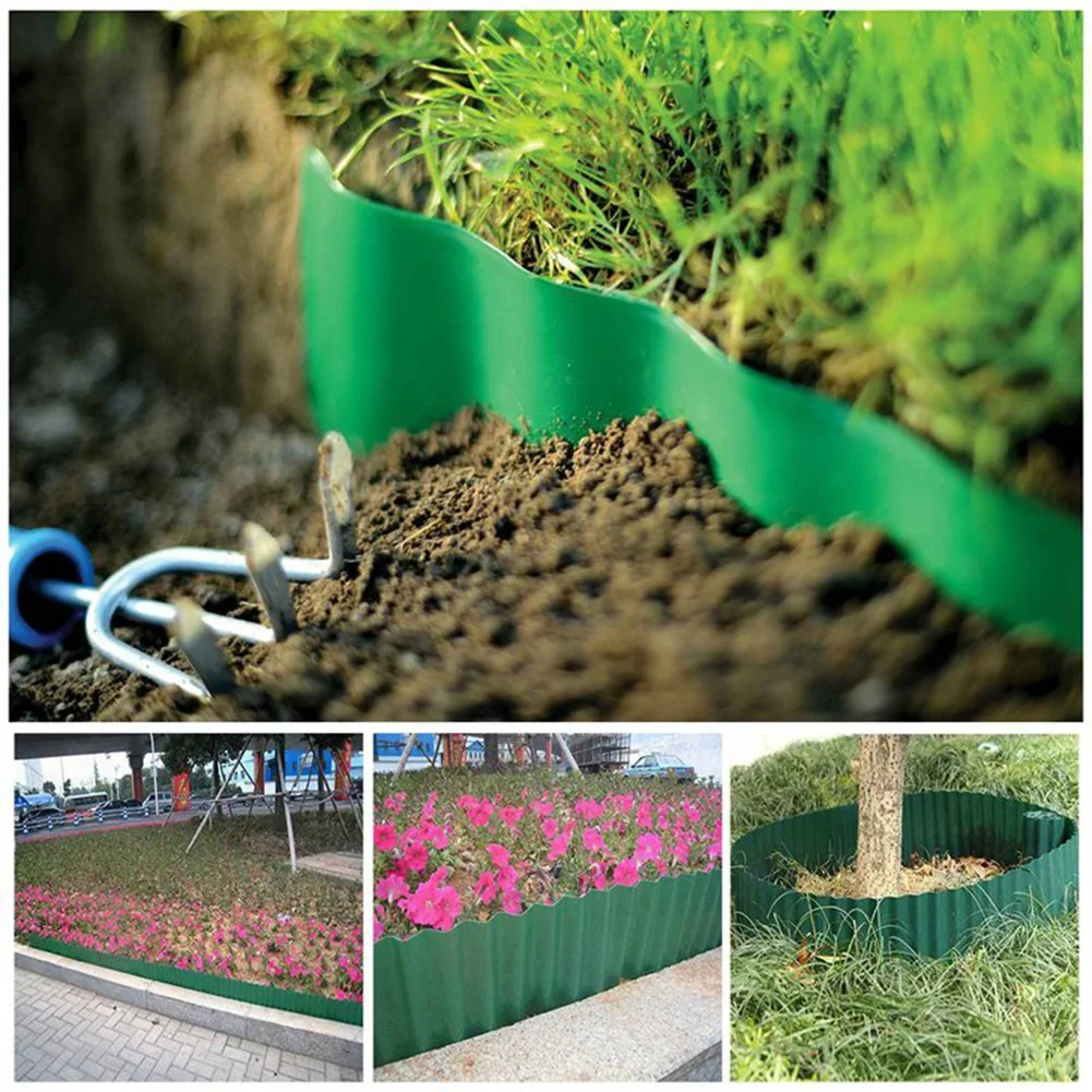 Garden Grass Lawn Edging Border Fence Wall Decorative Outdoor Landscape Fencing For Yard Garden Decor Plastic 9M Length