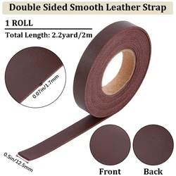 Lychee Pattern Braided Leather Straps - 2m x 12.5mm Flat Imitation Leather Cord, 1.7mm Thick (AECH03 - 06512)