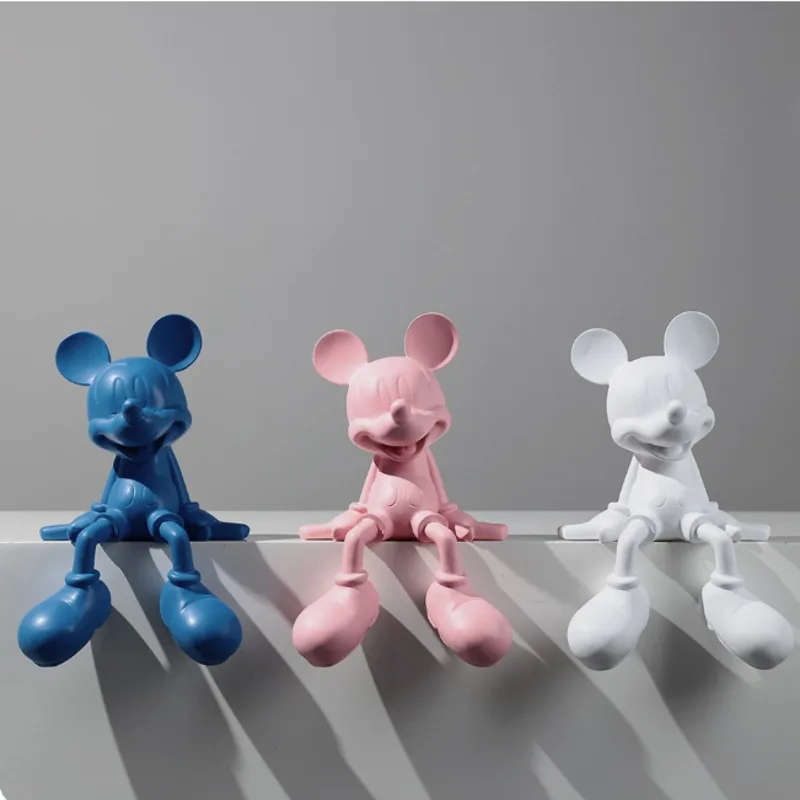 漫画ディズニーミッキーマウス像樹脂座っているミッキー彫刻置物