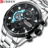 Curren 8402 Men Watch Business  Quartz New Wristwatch 6-Hand Chronograph Quartz Casual Luxury Relogio Masculino 1