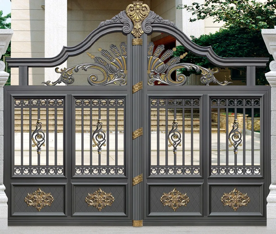 Luxury Villa Exterior Main Entrance Doors Residential Steel Double Opening Door Designs
