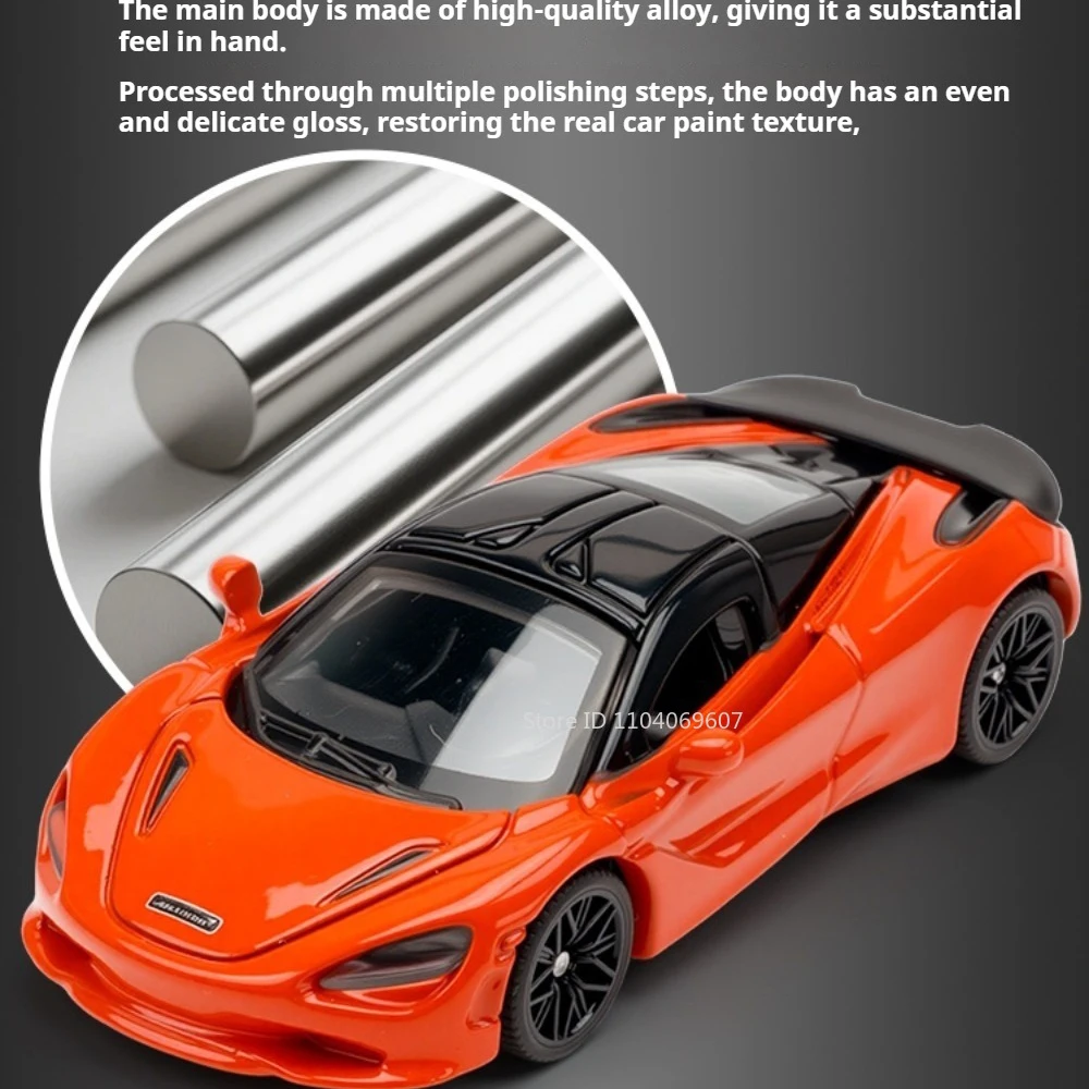 1:64 디보 발키리 시안 GT12 750S V12 아크릴 먼지 커버 다이캐스트 합금 미니어처 모델 장난감 스포츠카 시리즈 수집 장식품