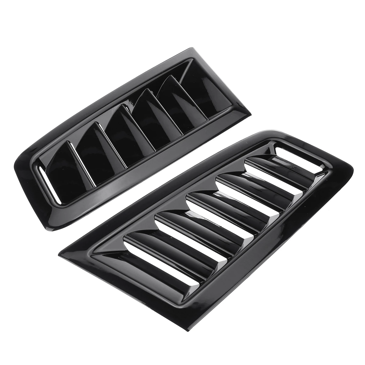 Pair Universal Front bonnet vents Hood Trim Cover for Ford Focus RS ST MK2 MK3 Style ABS Glossy Black / Carbon Look