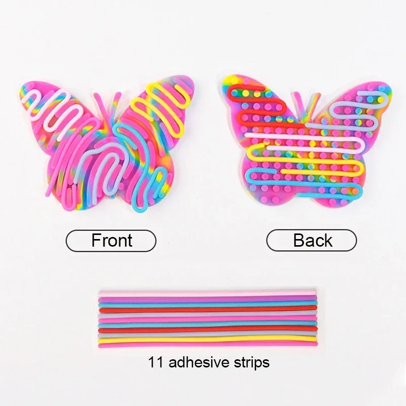 1Set Sensory Activity Board, Duble Sided Design Busy Board for Fine Motor Skill, Silicone Fidget Toy Adults for Travel 3