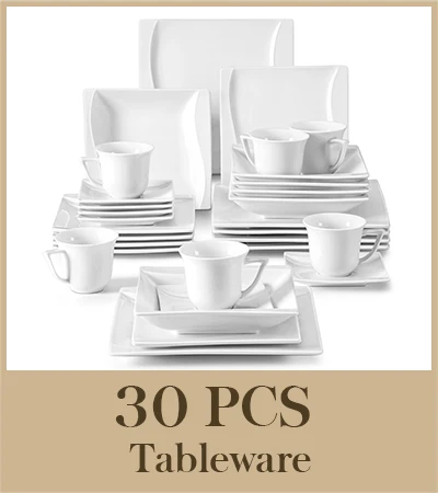 Malacasa – Service De Table En Porcelaine Pour 6 Personnes, 30 Pièces, Avec  6 * Assiettes À Soupe, À Dessert, Tasses Et Soucoupes - Services De Table -  AliExpress