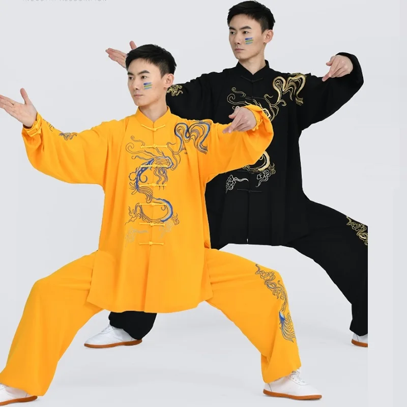Fashion Tai Chi Uniform Women Men Martial Arts Suit Chinese Traditional Folk Long Sleeve Kung Fu Suit Morning Sportswear FF3730