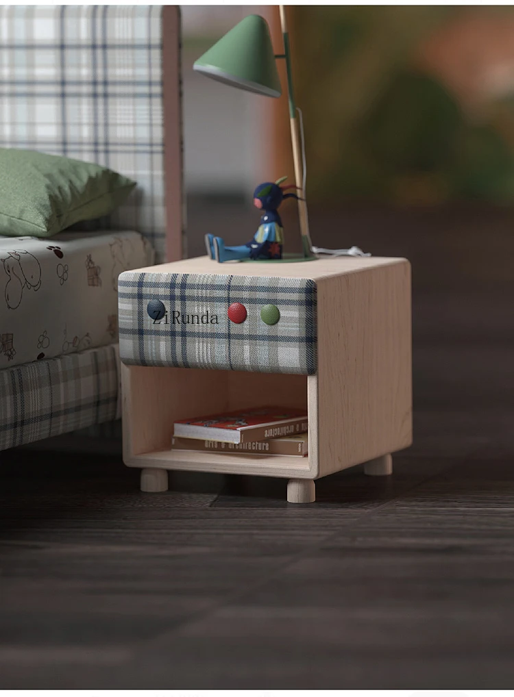 1 Children's room furniture Solid wood bedside table Bedroom bedside table Storage drawer Storage cabinet