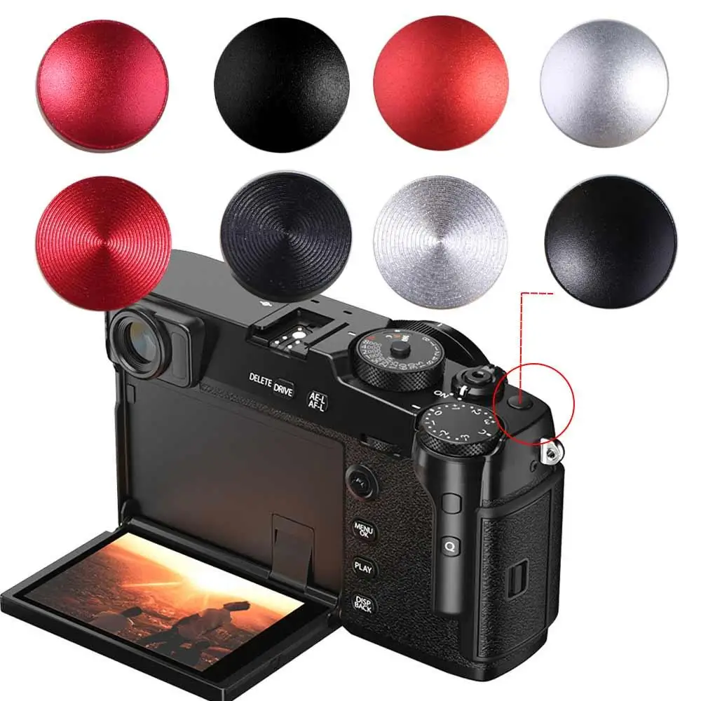 Description Picture 2 of itemFlat Convex Concave Camera Shutter Button Black Red Silver Metal Shutter Release Button Aluminum Soft Camera Triggers