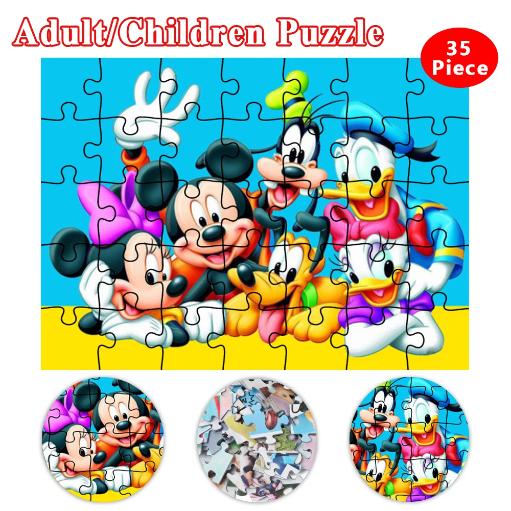 O mickey família coleção de natal quebra-cabeça disney personagens pato  donald e daisy quebra-cabeças mickey e minnie brinquedos presente -  AliExpress