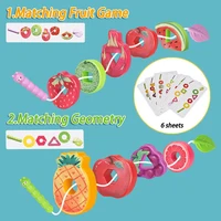 Fruit Shape Montessori Threading Toys for Children Geometric Cognitive Sensory Matching Games Fine Motor Skills Parish Material 2