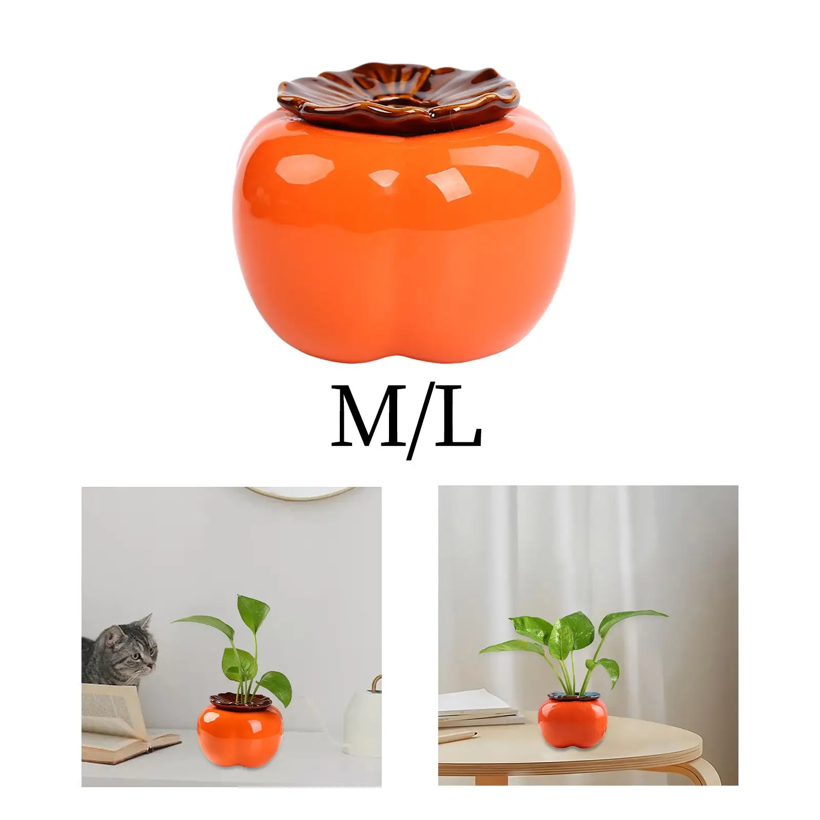 Persimmon Flower Vase Container Flowerpot for Home Balcony Indoor Decoration