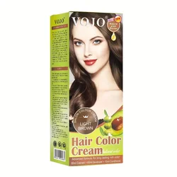 Plant - Based Hair Color Cream - Gentle Formula with 9 Vibrant Shades for Stylish and Festive Looks (Brown)