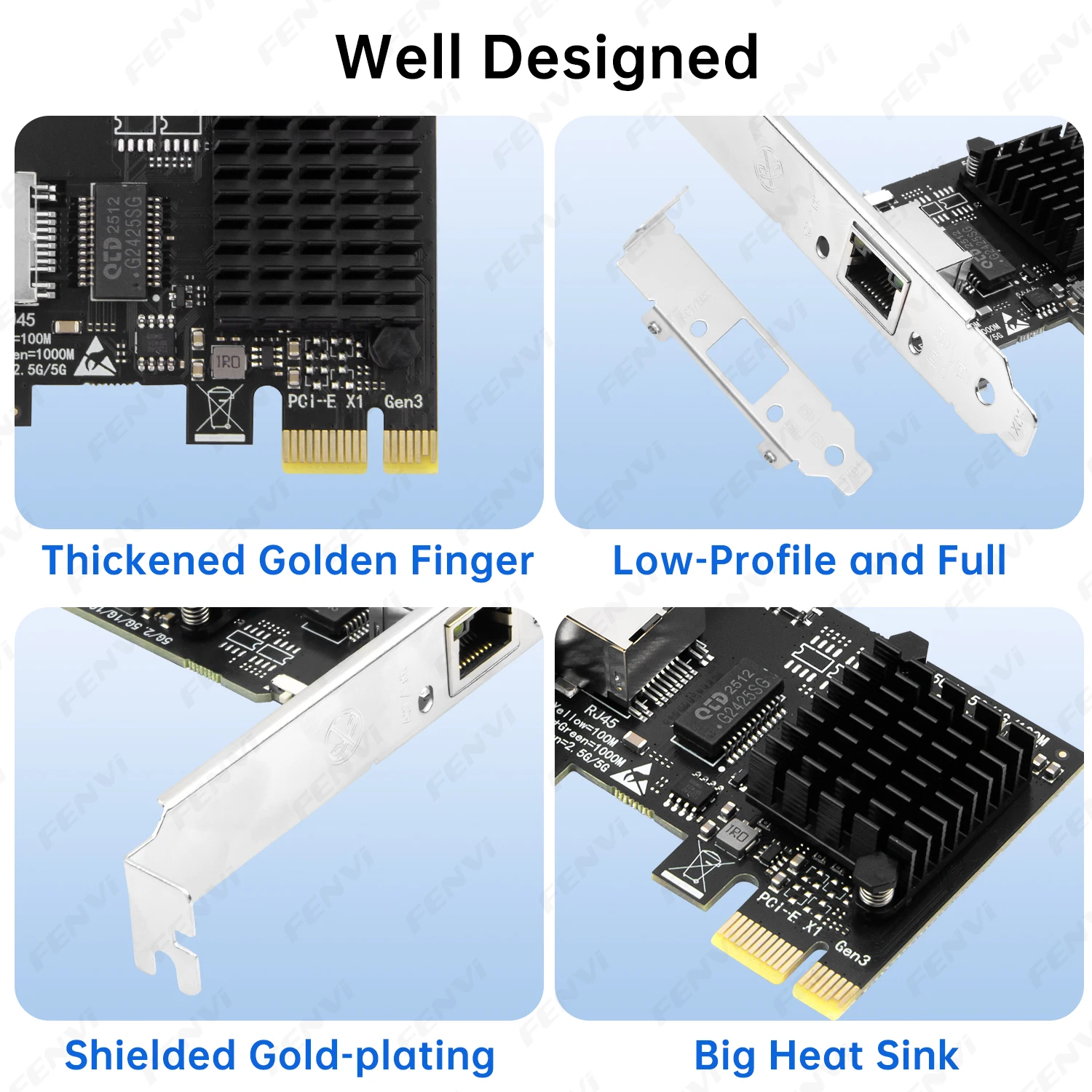 5G PCIE-RJ45 네트워크 카드 RTL8126 10/100/2500/5000Mbps 1Gbps/5Gbps RJ45 인터페이스 Win7/10/11용 기가비트 이더넷 PCI Express