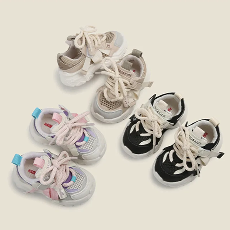 Eu15-25 Spring Summer Baby Fashion Sneakers Hot Sale Toddler Sports Shoes Kids Board Shoes Mesh Children's Sandals