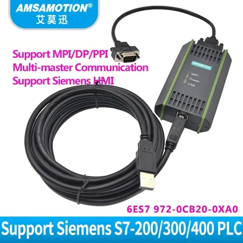 Siemens 300 400 PLC 어댑터 6ES7972-0CB20-0XA0 Simatic 지원 WIN7/XP/VISTA 용 USB 케이블 PPI mpi프로그래밍 케이블