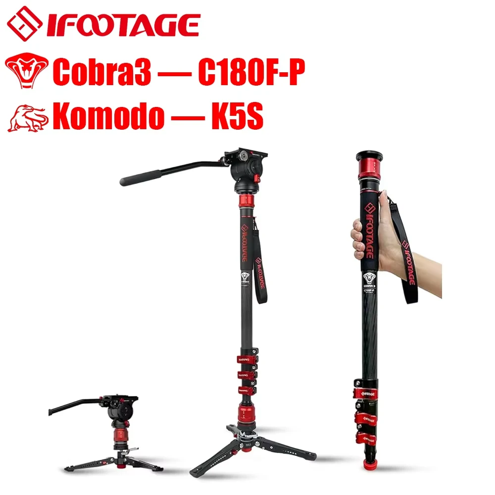 IFOOTAGE Cobra 3 Strike Monopod C180F-P with Komodo K5S IFOOTAGE Cobra 3 Strike Monopod C180F-P with Komodo K5S