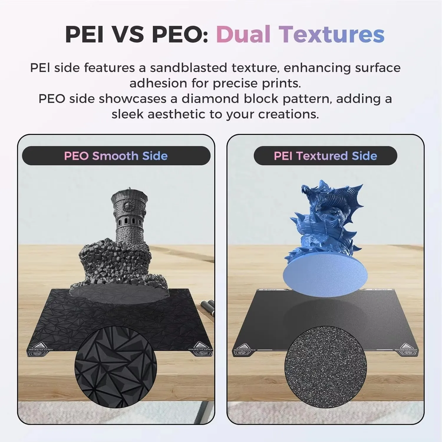 Creality 3D K1 Max 양면 인쇄 플랫폼 보드 키트 310x315mm 3D 프린터 광택 PEO 및 무광 PEI 인쇄 플랫폼 보드