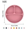4Pcs/Set Baby Safe Silicone Dining Plate Solid Cute Cartoon Children Dishes Smile Face Baby Tableware Set Retro Kids Plate 3
