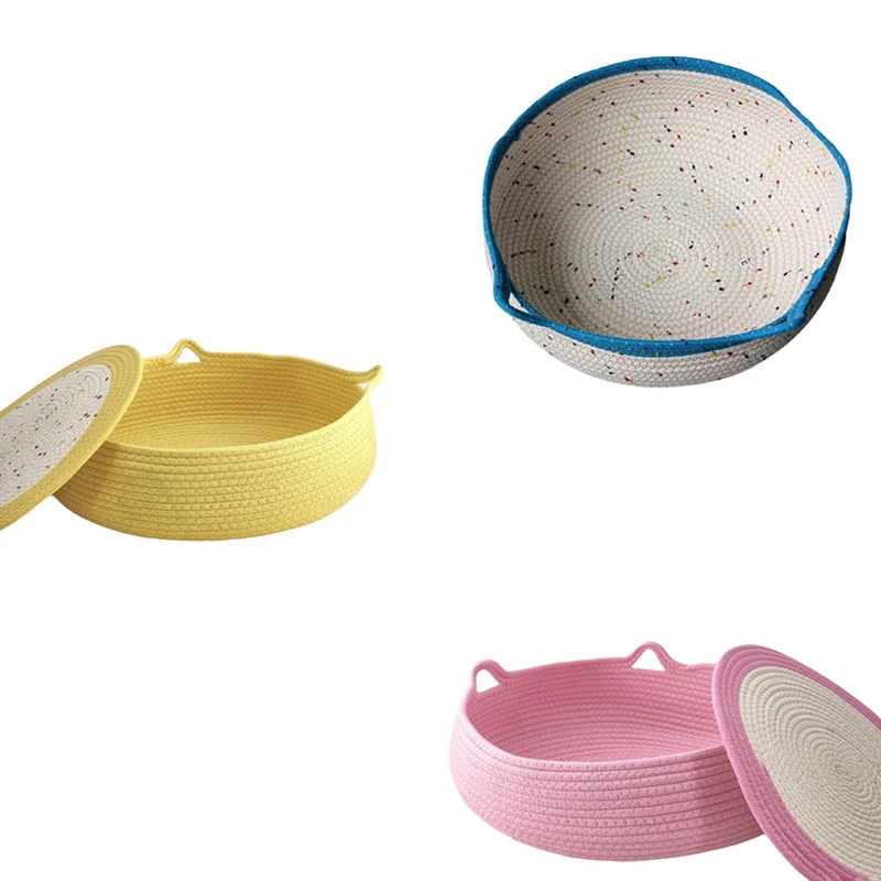 

Будка для кошек, маленький круглая будка из хлопчатобумажной веревки для домашних питомцев, маленький домик, легкая в уходе будка для собак и кошек, летняя будка