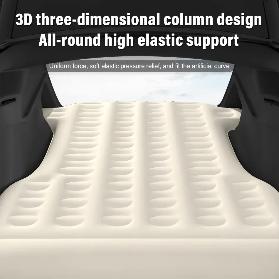 Car Trunk Inflatable Mattress for Tesla Model Y -, Flocked Surface with Air Pump Outdoor Travel Portable Sleeping Pad