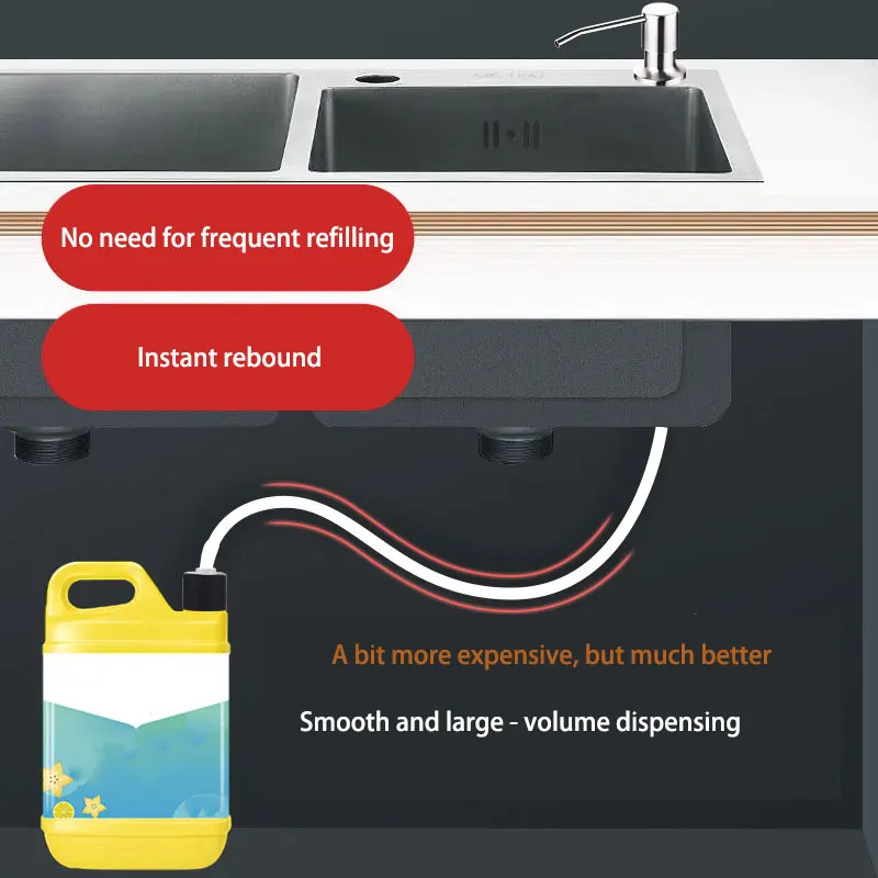 Stainless Steel Kitchen Soap Dispensers Sink Liquid Pump Extension Tube Kitchen Sink Hand Pressure Dispenser For Liquid Soap