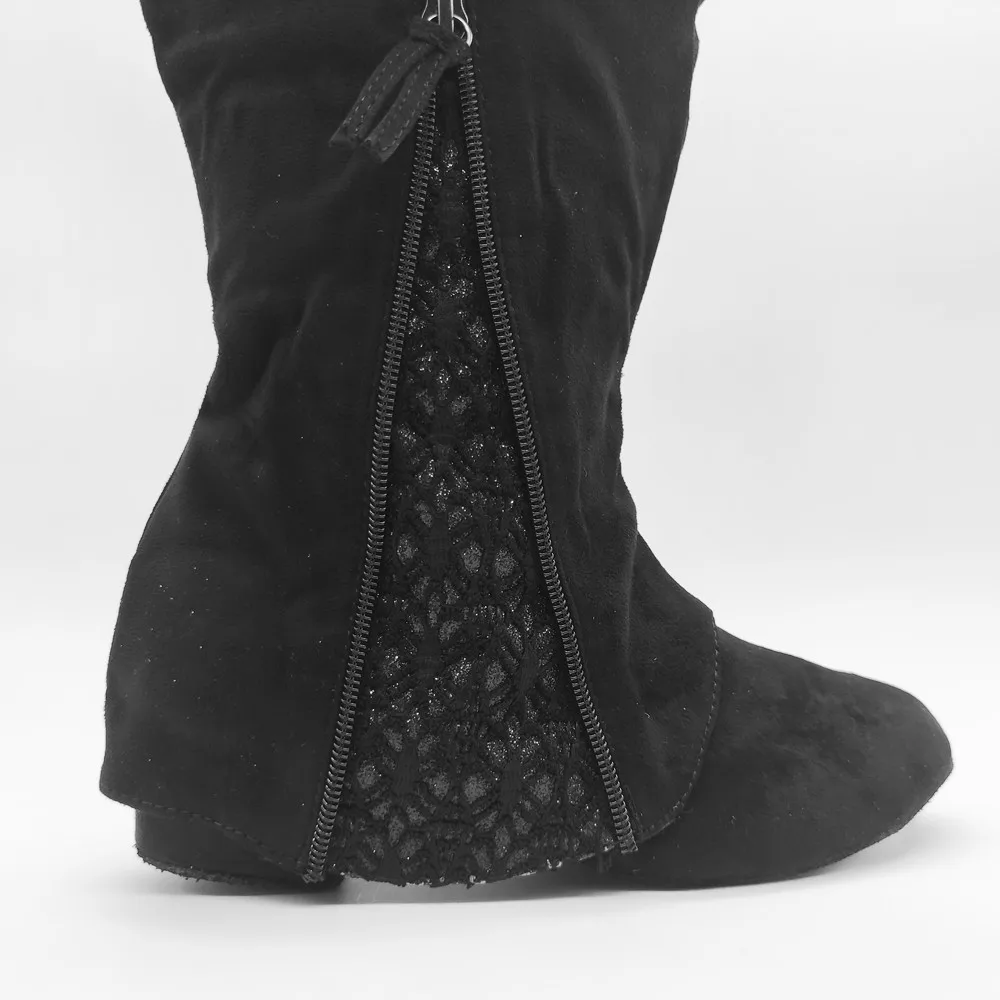 Practice DIY Latin Dance Boots Various Lace Women Soft Latin Salsa Ballroom Party Dancing Shoes Black Sport Dance Boots Shoes