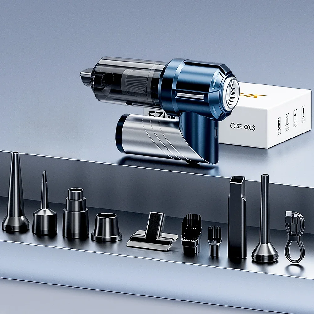 Szuk c013max לרכב שואב אבק נייד נייד מיני שואב אבק אלחוטי חזק יניקה אלחוטי שואב אבק יניקה אלחוטי  שואב אבק לרכב，מפוח אוויר עוצמתי，שואב אבק אלחוטי，שואב אבק קטן