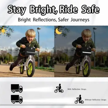 R6FE Borsa da bici per bambini Cintura riflettente Tasca multipla impermeabile per tricicli scooter