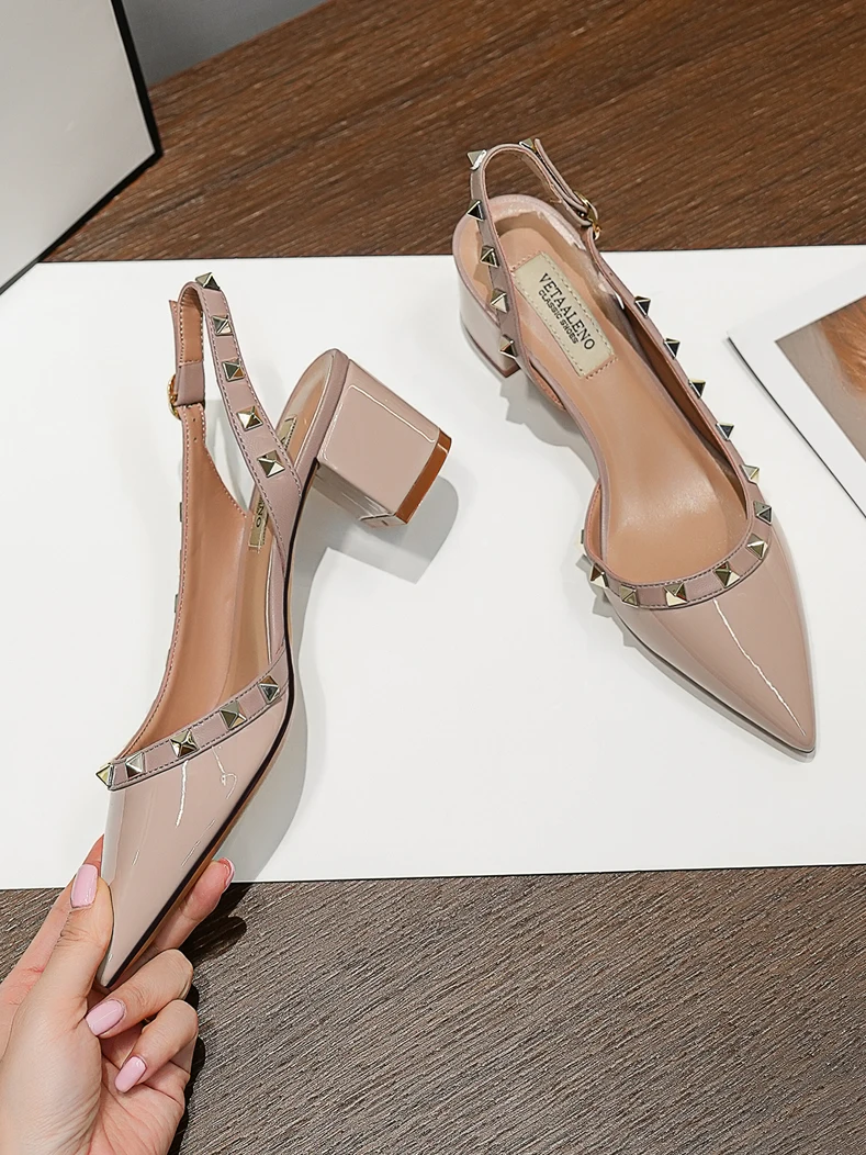 صنادل برباط خلفي للنساء ، أحذية كعب عالي أنيقة ، م...