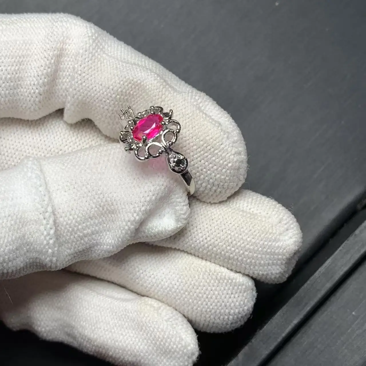 MM Natural PINK Topaz Ring Adjustable Female Ring Jewelry for Women Gift Wholesale High Quality Vintage Fine