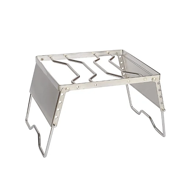 Rozsdamentes Acél Kültéri Konzol Összecsukható Szélálló Barbecue Rack Edényos Kempingszerelvények Szerszámok