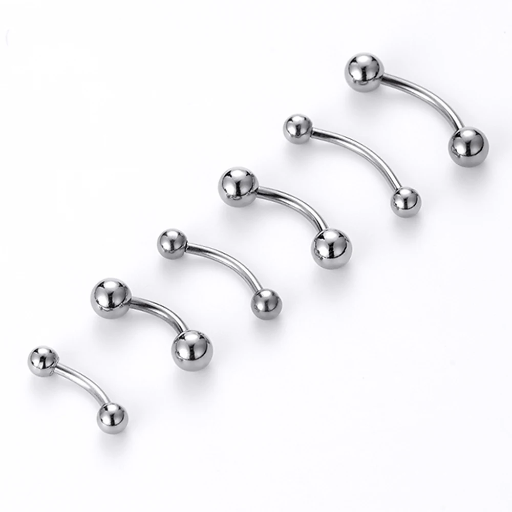 6 ~ 16mm DIY Curved Barbell Banana Piercing Bar 3 4 5 6 8mm Ball Titanium 14G 16G 1.2mm 1.6mm Body Jewelry piercing jewelry body piercing jewelry body jewelry