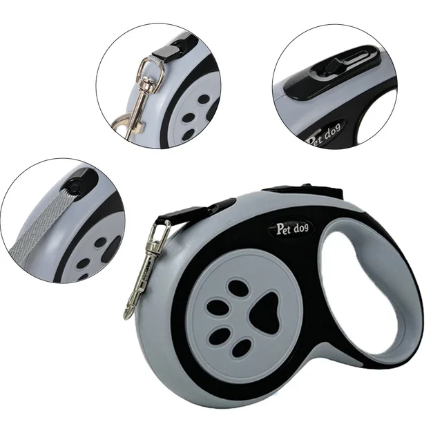 3m 5m Paw Dog Leash For Small Medium Large Dogs Outdoor Lead Walking Puppy Strong Retractable Nylon Rope Yorkies Pet Supplies 5